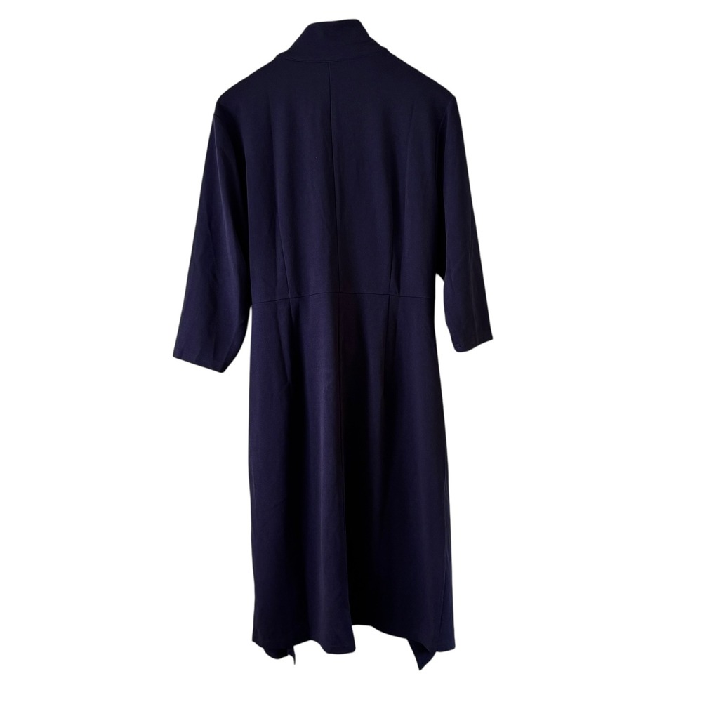 Agnes Orinda Wrap Dress‎ Tie Front 3/4 Sleeve Career Casual BRT Blue 2X - Picture 6 of 9